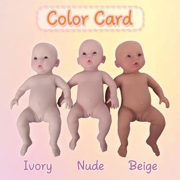 🆕18.5 Inches  Girl Unisex Full Body Silicone Soft Nude Newborn Reborn Baby Doll - Picture 4 of 5